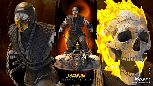 Statua mortal kombat scorpion - mortal,